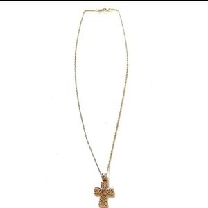 STERLING 925 Amethyst Celtic Cross Pendant & Chain Necklace